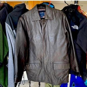 Brooks Brothers brown leather jacket